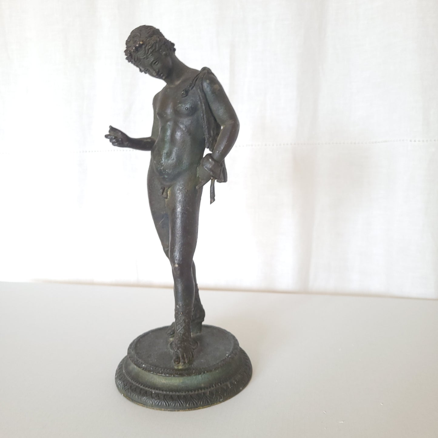 Sculpture représentant Narcisse, en bronze, début 20ème