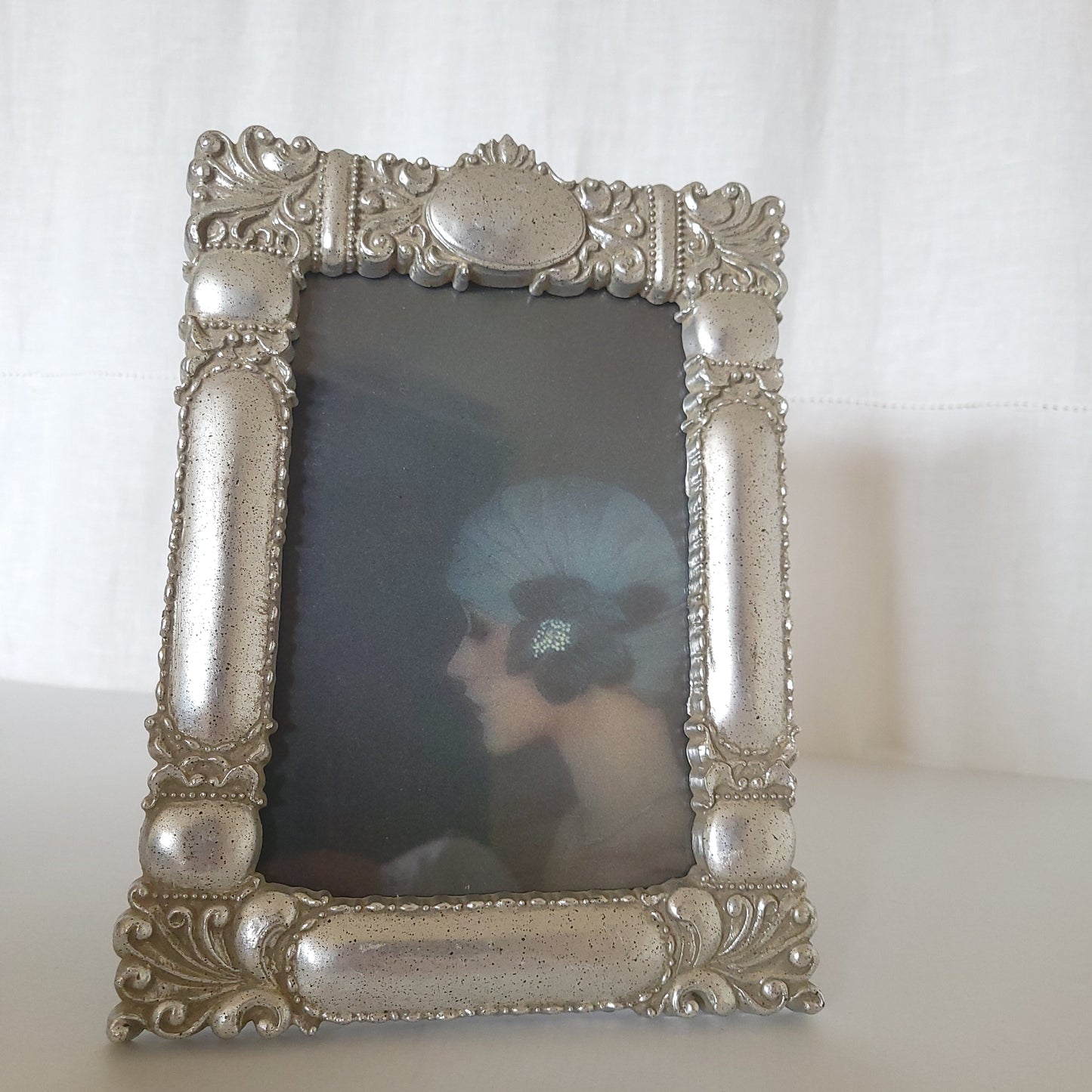 Cadre photo peinture argent