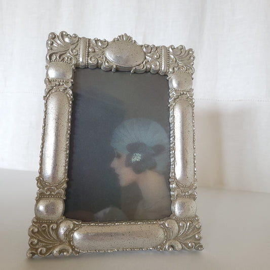 Cadre photo peinture argent