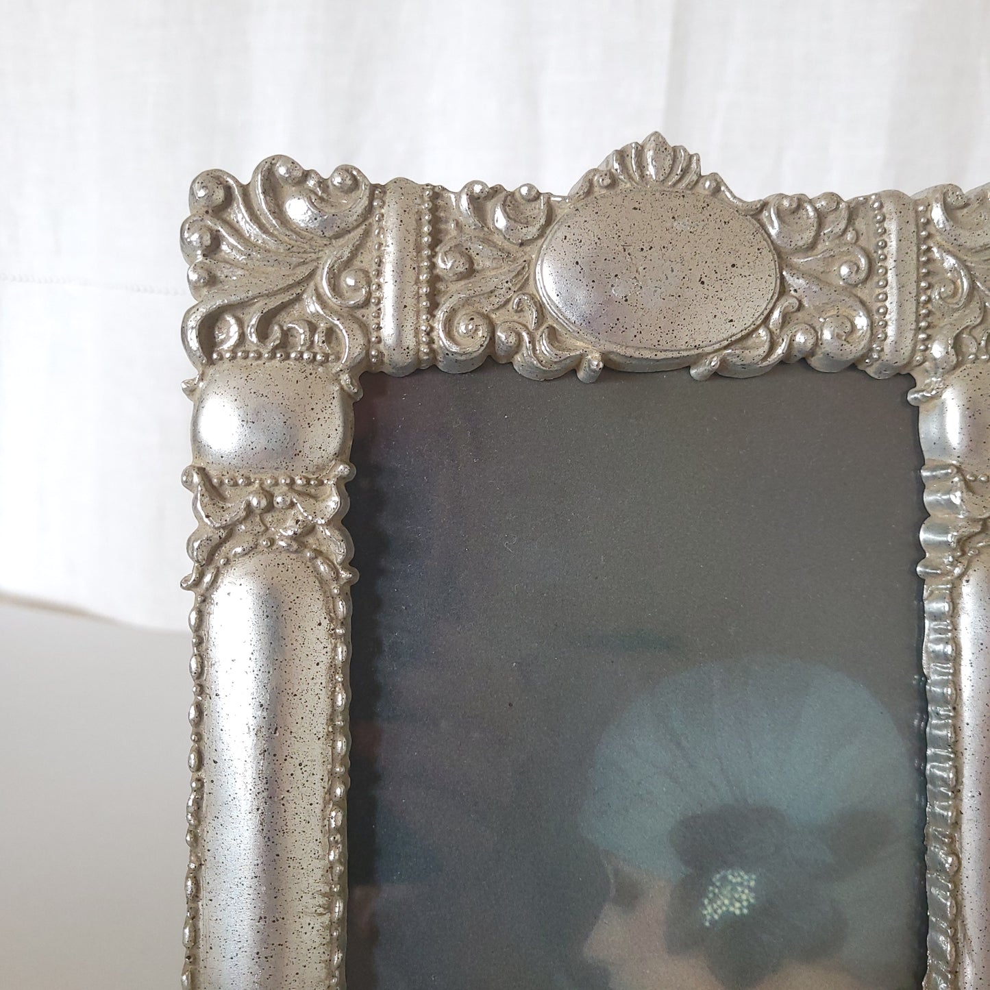 Cadre photo peinture argent