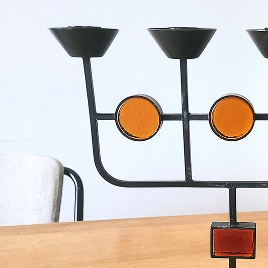 Chandelier ERIK HOGLUND à quatre bougies. Années 60