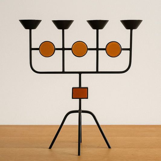 Chandelier ERIK HOGLUND à quatre bougies. Années 60