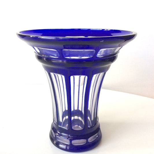 Vase Overlay en cristal BACCARAT signé, années 40