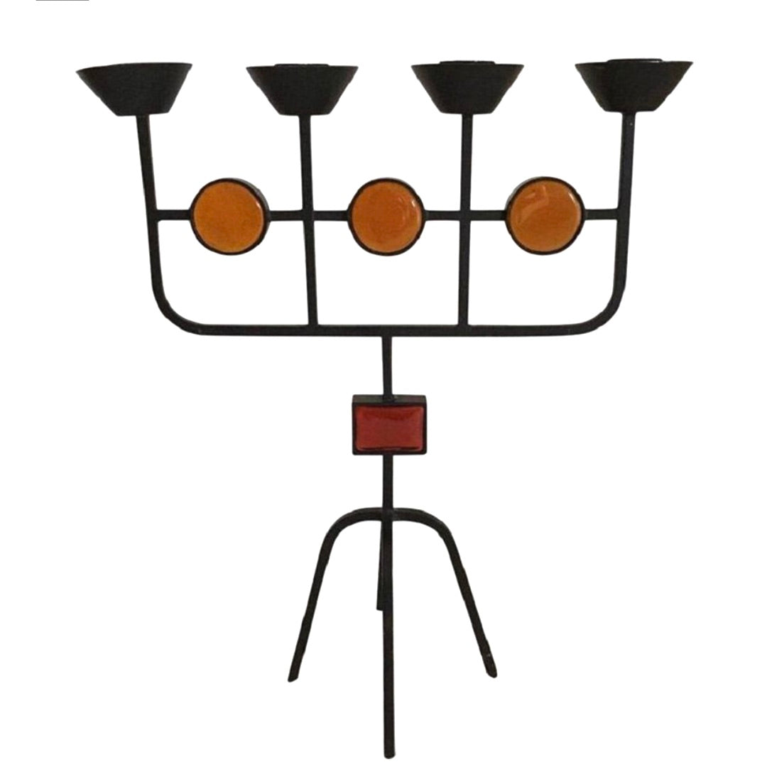 Chandelier ERIK HOGLUND à quatre bougies. Années 60